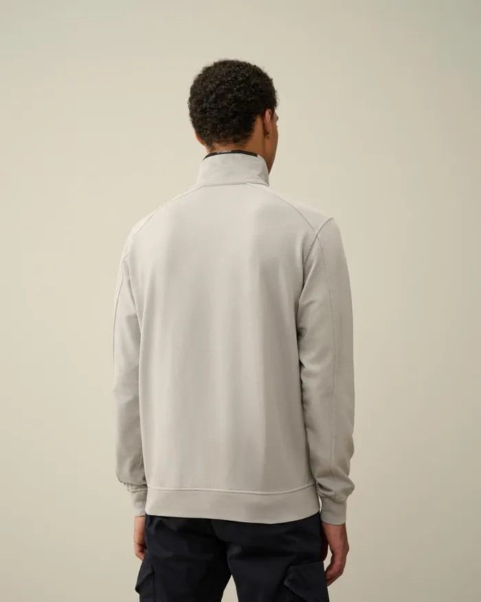 Man Light Fleece Zipped Sweatshirt Drizzle Grey CP Company Sweatshirts