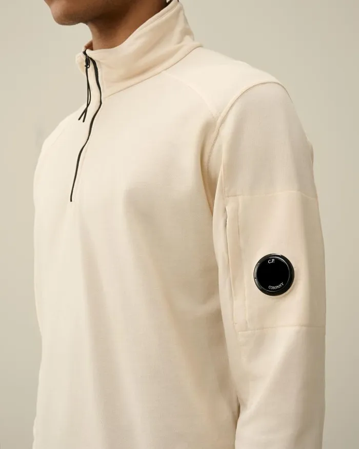 Man Light Fleece Zipped Sweatshirt Pistachio Shell 8211 Beige CP Company Sweatshirts