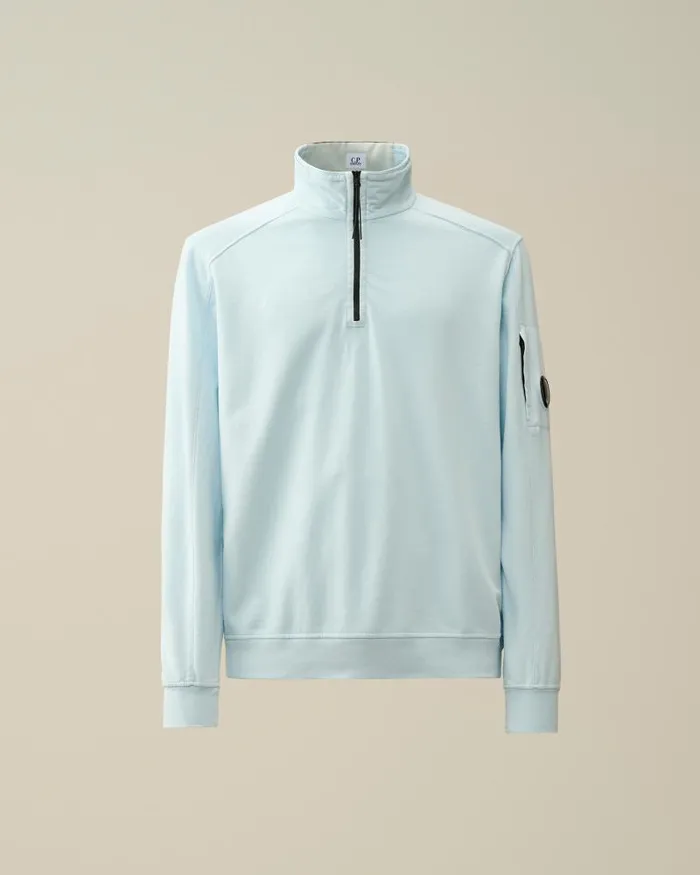 Man Light Fleece Zipped Sweatshirt Starlight Blue CP Company Sweatshirts