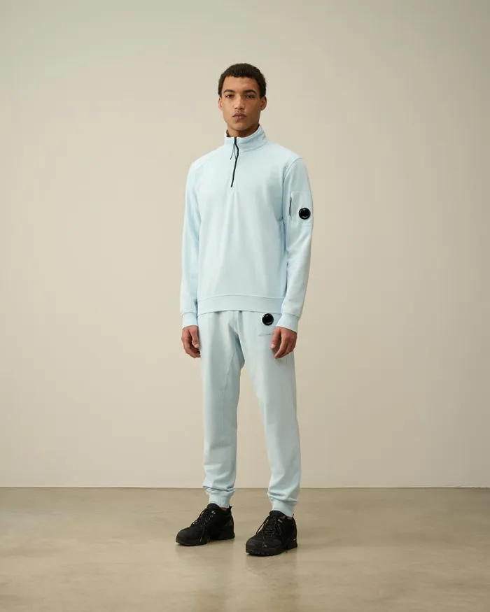 Man Light Fleece Zipped Sweatshirt Starlight Blue CP Company Sweatshirts
