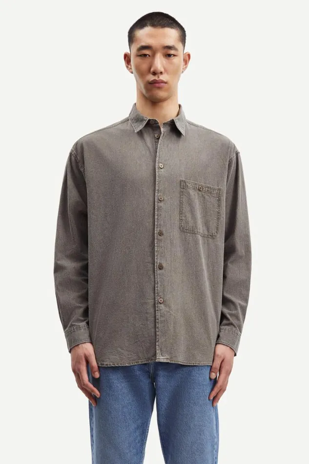 Man Luan G Shirt 14917 Washed Major Brown Samse Samse Shirts