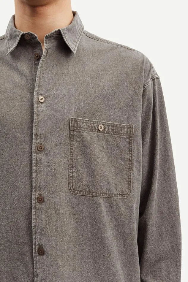 Man Luan G Shirt 14917 Washed Major Brown Samse Samse Shirts