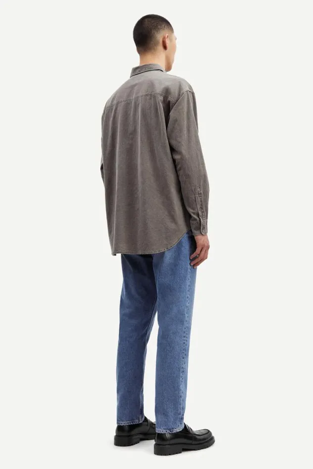 Man Luan G Shirt 14917 Washed Major Brown Samse Samse Shirts