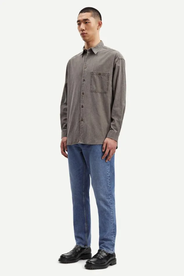 Man Luan G Shirt 14917 Washed Major Brown Samse Samse Shirts