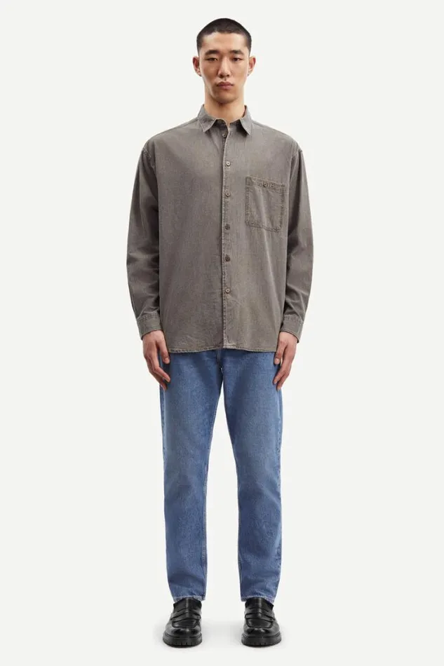 Man Luan G Shirt 14917 Washed Major Brown Samse Samse Shirts