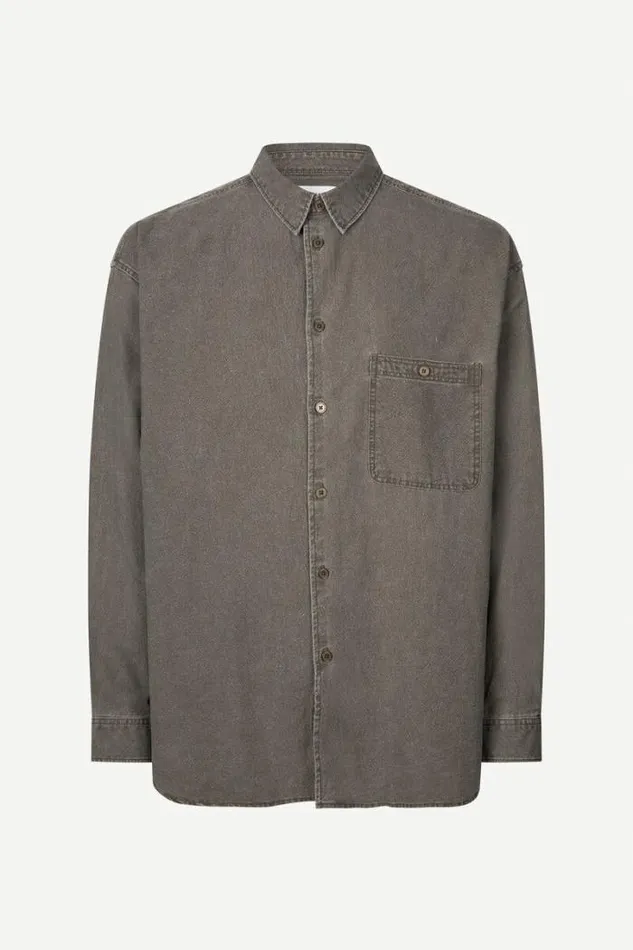Man Luan G Shirt 14917 Washed Major Brown Samse Samse Shirts