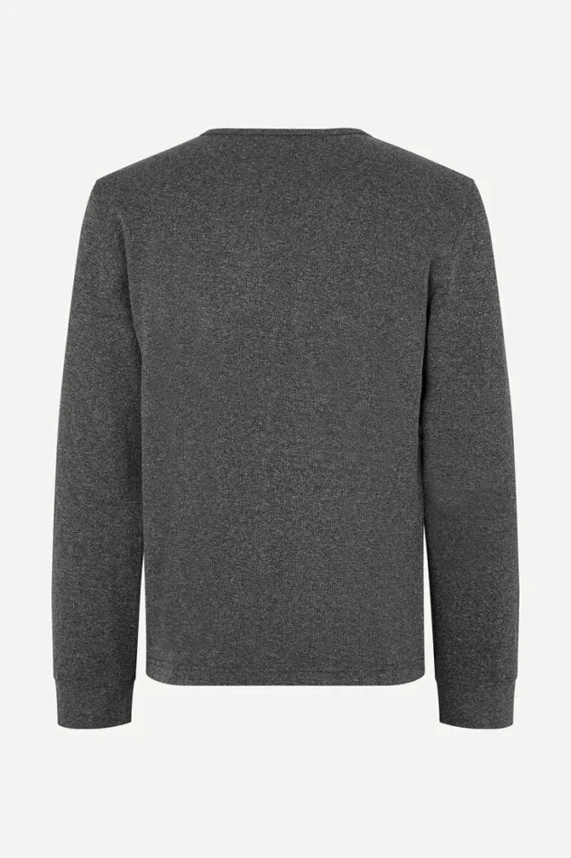 Man Malthe Tshirt Ls 14863 Black Mel Samse Samse Tshirts and Polos