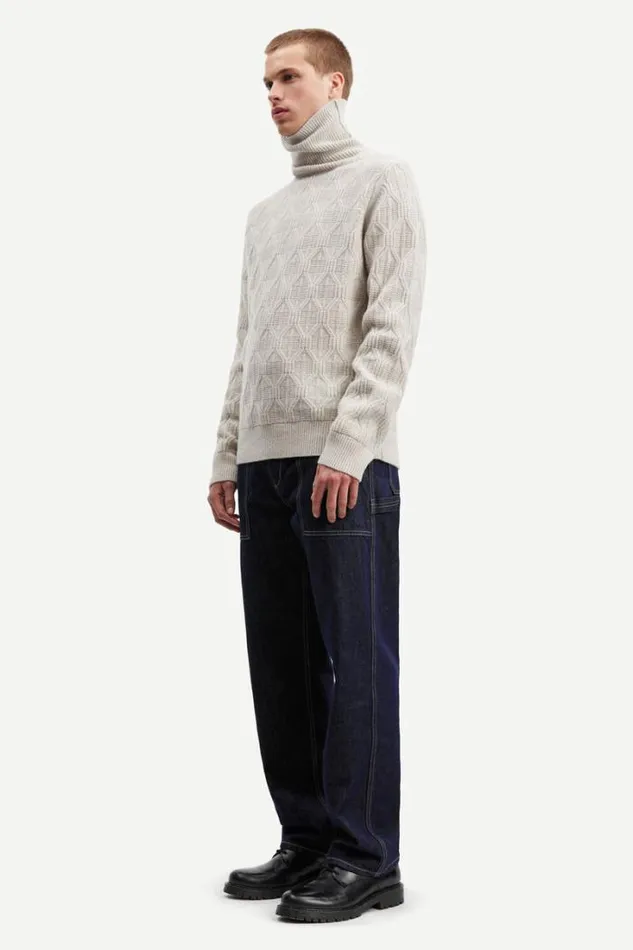 Man Mateo Turtleneck 15010 Silver Lining Samse Samse Knitwear
