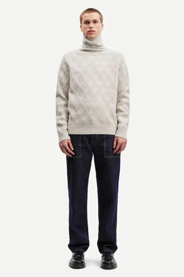 Man Mateo Turtleneck 15010 Silver Lining Samse Samse Knitwear