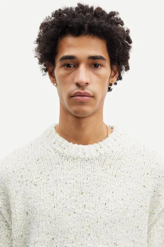 Man Max Crew Neck 14909 White Multico Neps Samse Samse Knitwear