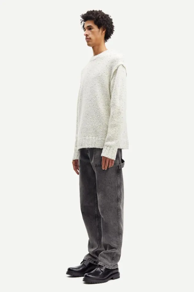 Man Max Crew Neck 14909 White Multico Neps Samse Samse Knitwear