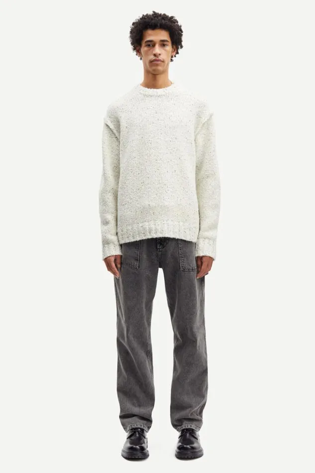 Man Max Crew Neck 14909 White Multico Neps Samse Samse Knitwear