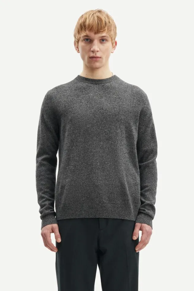 Man Nobis Crew Neck 6304 Black Mel Samse Samse Knitwear