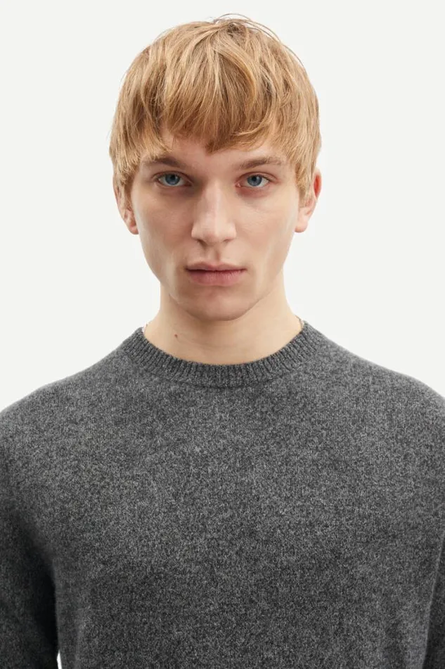Man Nobis Crew Neck 6304 Black Mel Samse Samse Knitwear