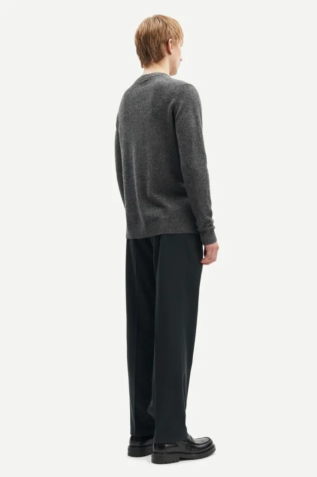 Man Nobis Crew Neck 6304 Black Mel Samse Samse Knitwear