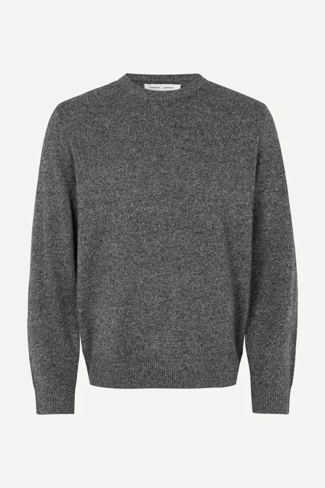 Man Nobis Crew Neck 6304 Black Mel Samse Samse Knitwear