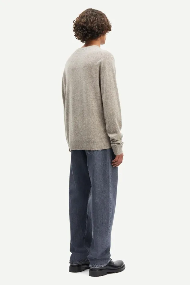 Man Nobis Crew Neck 6304 Fallen Rock Mel Samse Samse Knitwear