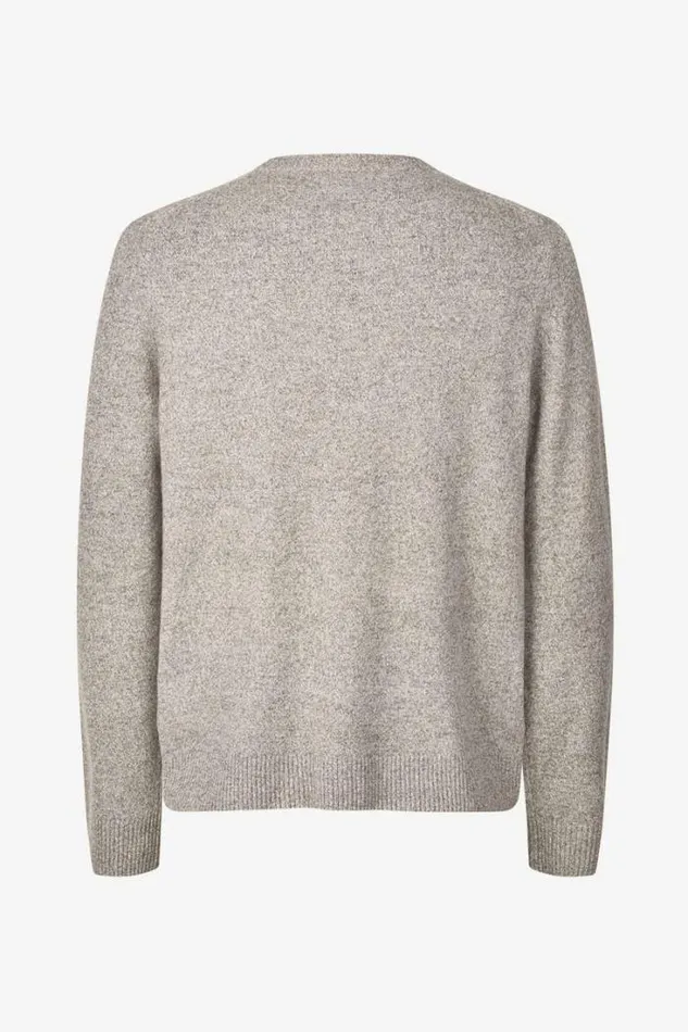 Man Nobis Crew Neck 6304 Fallen Rock Mel Samse Samse Knitwear