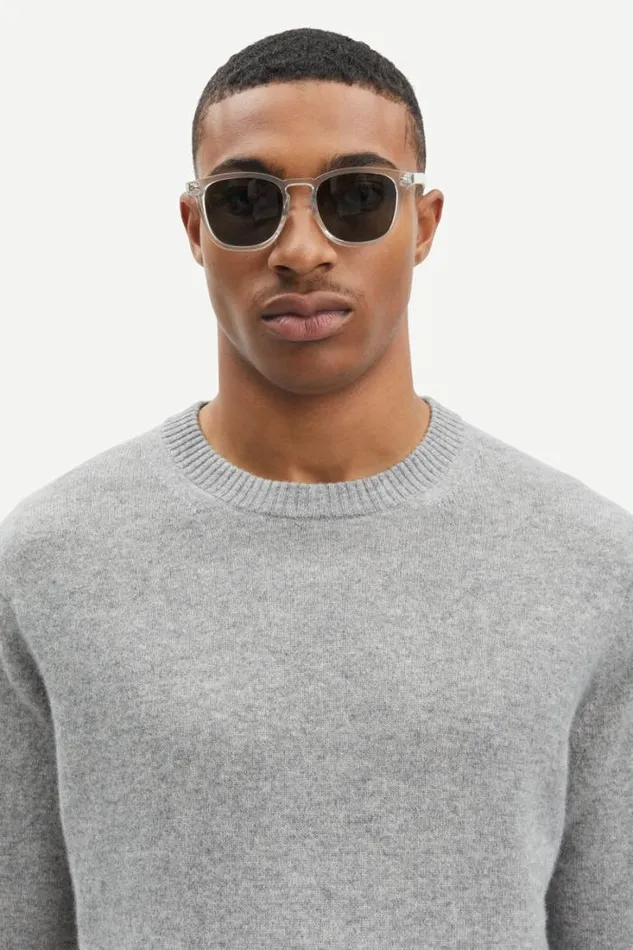 Man Nobis Crew Neck 6304 Grey Mel Samse Samse Knitwear