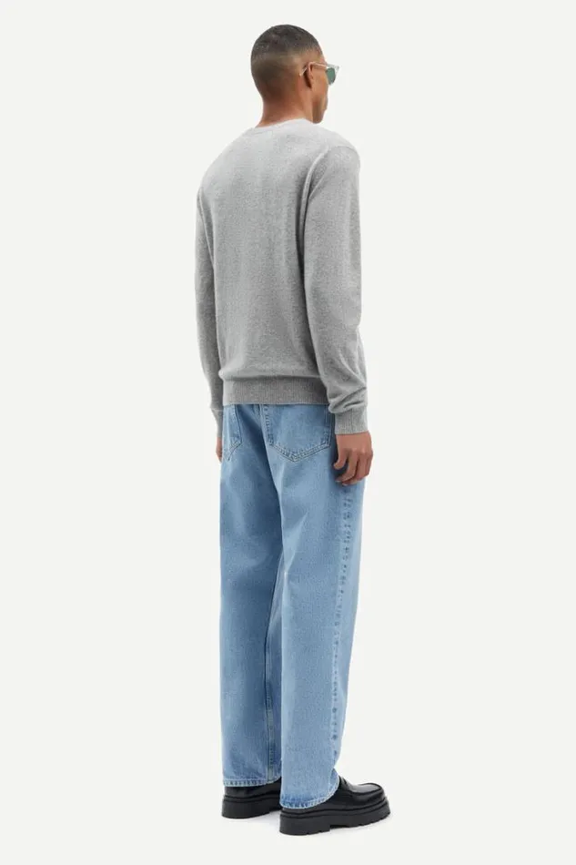 Man Nobis Crew Neck 6304 Grey Mel Samse Samse Knitwear