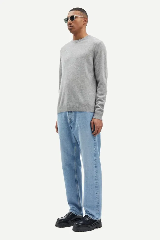 Man Nobis Crew Neck 6304 Grey Mel Samse Samse Knitwear