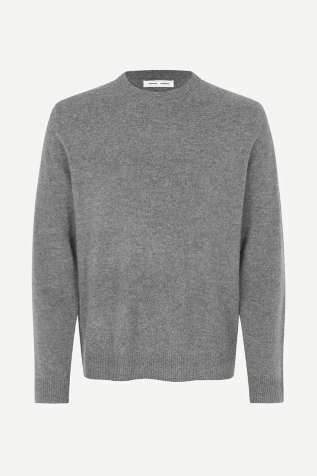 Man Nobis Crew Neck 6304 Grey Mel Samse Samse Knitwear
