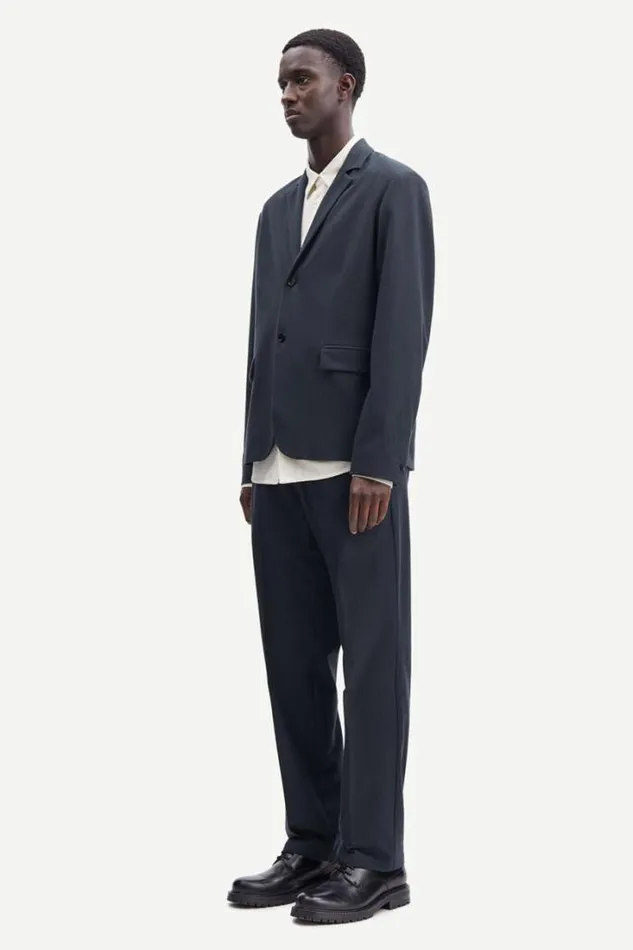 Man Nork Blazer 14931 Grey Pinstripe Samse Samse Jackets and Coats