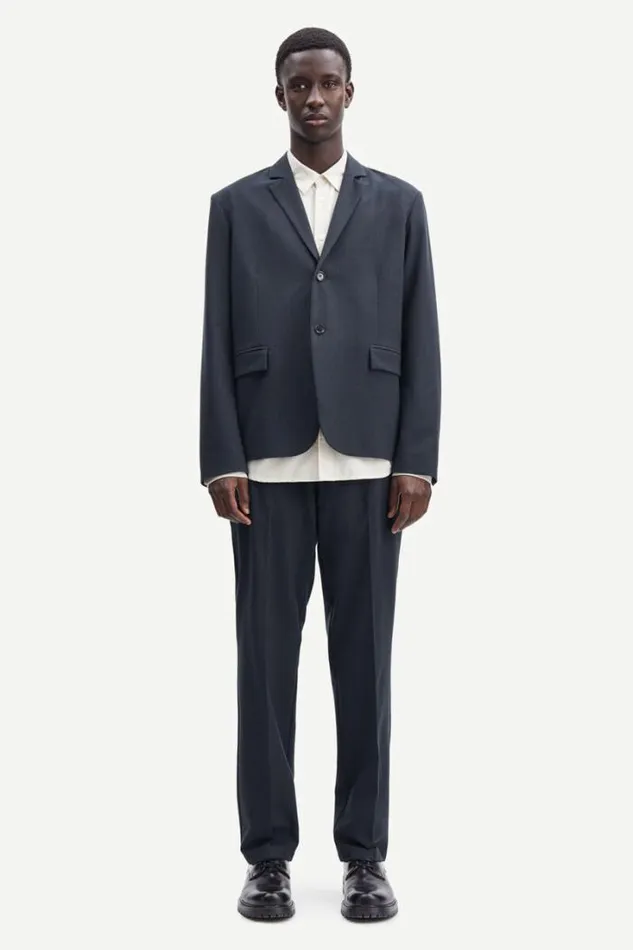 Man Nork Blazer 14931 Grey Pinstripe Samse Samse Jackets and Coats