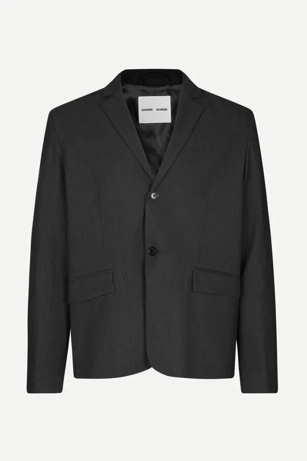 Man Nork Blazer 14931 Grey Pinstripe Samse Samse Jackets and Coats
