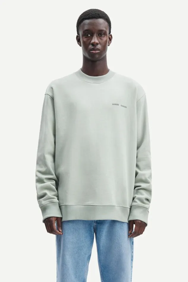 Man Norsbro Crew Neck 11720 Iceberg Green Samse Samse Sweatshirts and Hoodies