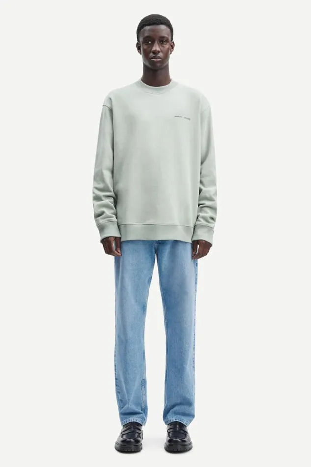 Man Norsbro Crew Neck 11720 Iceberg Green Samse Samse Sweatshirts and Hoodies