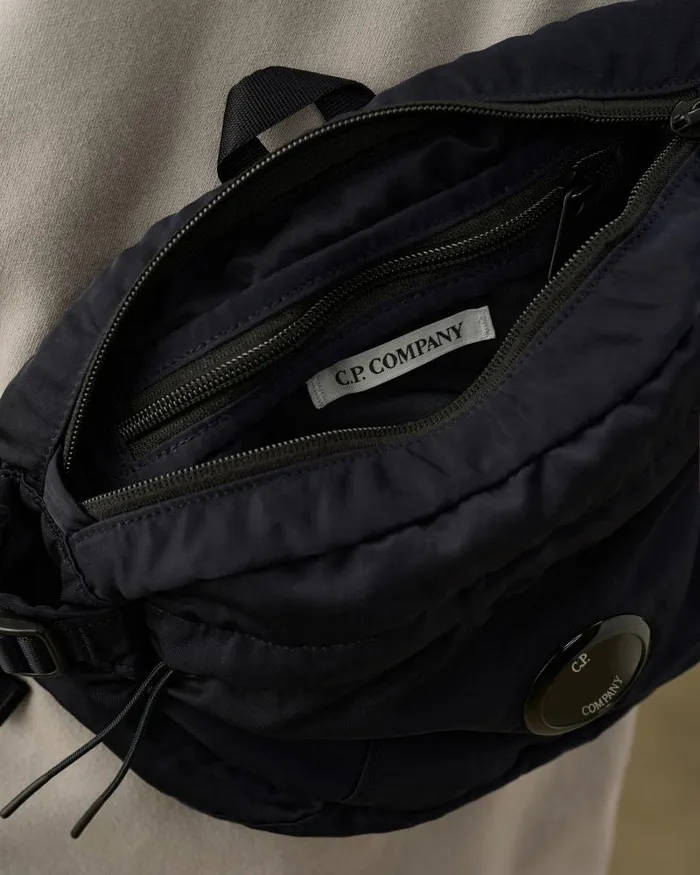 Man Nylon B Crossbody Pack Total Eclipse 8211 Blue CP Company Backpacks and Waistbag