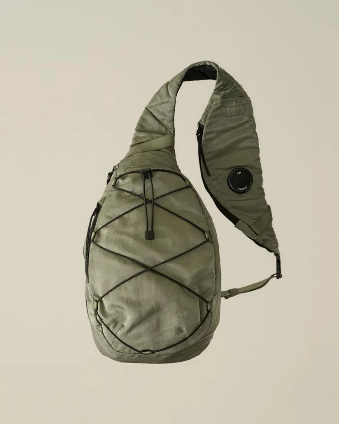 Man Nylon B Crossbody Rucksack Agave Green CP Company Backpacks and Waistbag