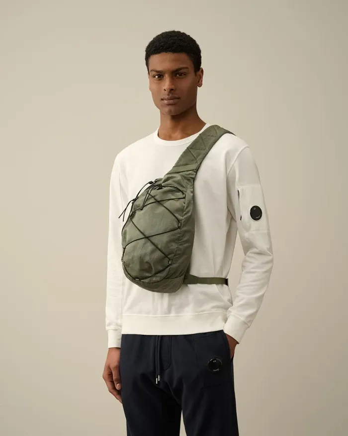Man Nylon B Crossbody Rucksack Agave Green CP Company Backpacks and Waistbag