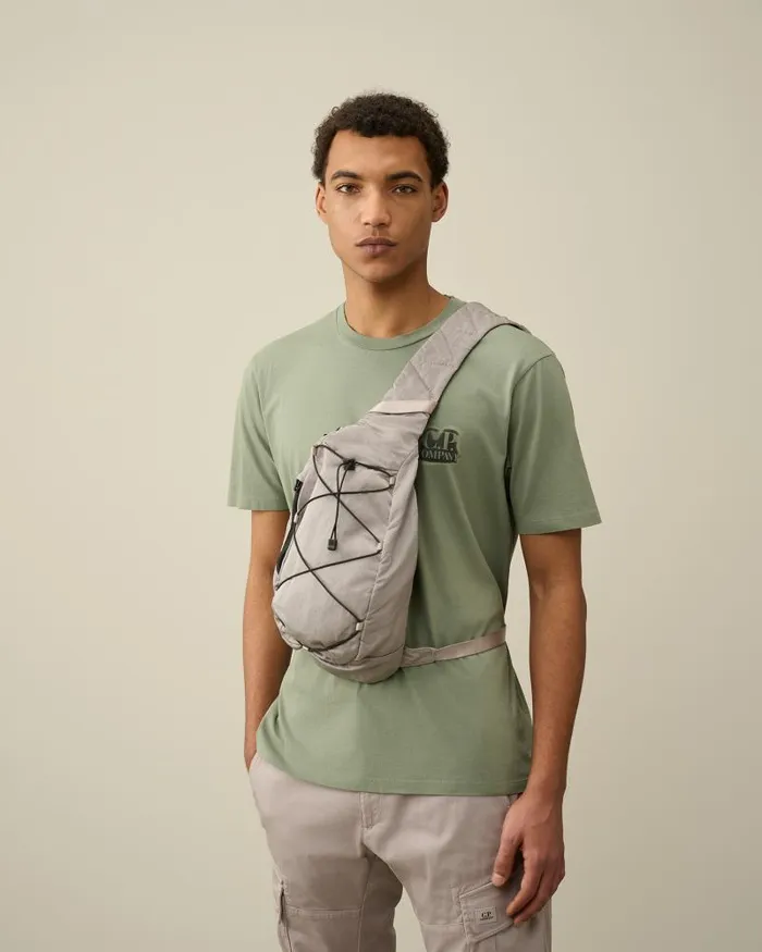 Man Nylon B Crossbody Rucksack Drizzle Grey CP Company Backpacks and Waistbag