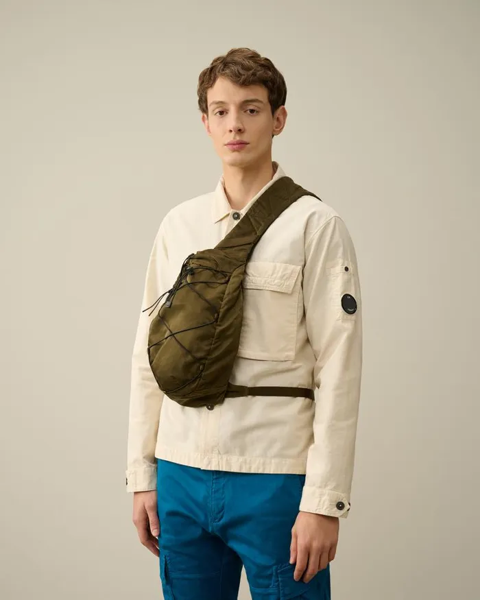 Man Nylon B Crossbody Rucksack Ivy Green CP Company Backpacks and Waistbag