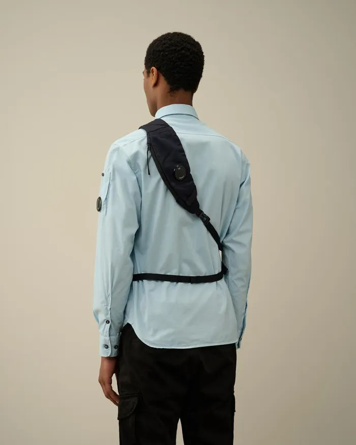 Man Nylon B Crossbody Rucksack Total Eclipse 8211 Blue CP Company Backpacks and Waistbag