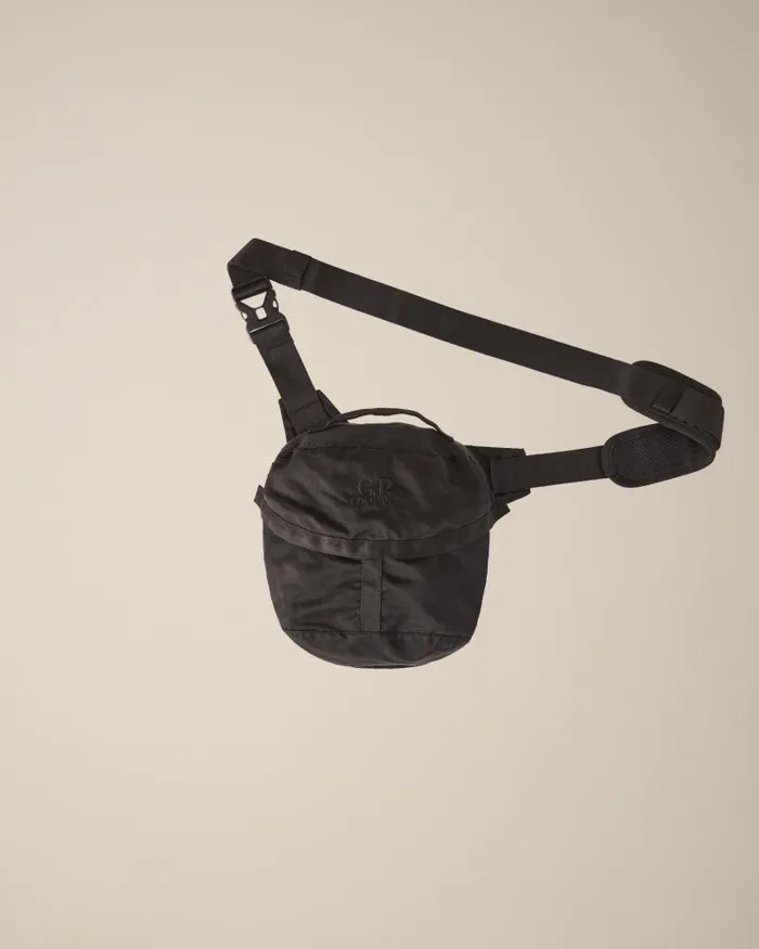 Man Nylon B Shoulder Pouch Black CP Company Backpacks and Waistbag
