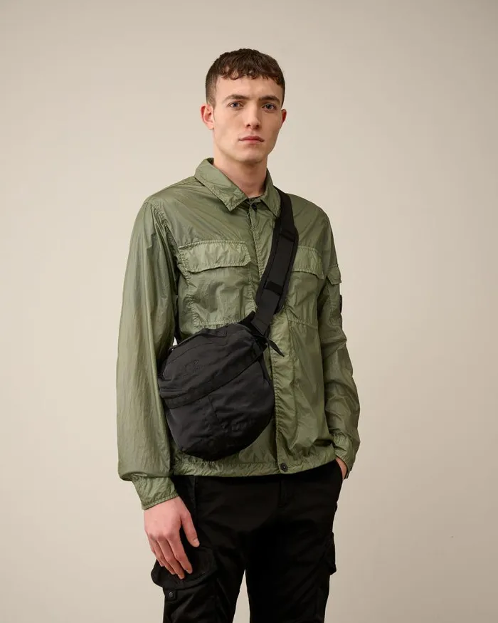 Man Nylon B Shoulder Pouch Black CP Company Backpacks and Waistbag