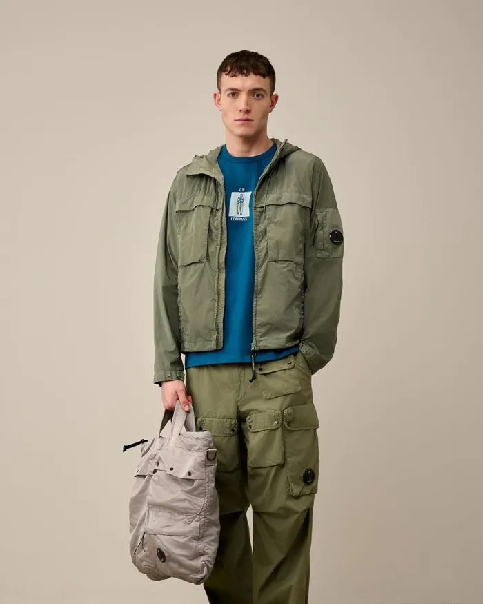 Man Nylon B Tote Bag Drizzle Grey CP Company Backpacks and Waistbag