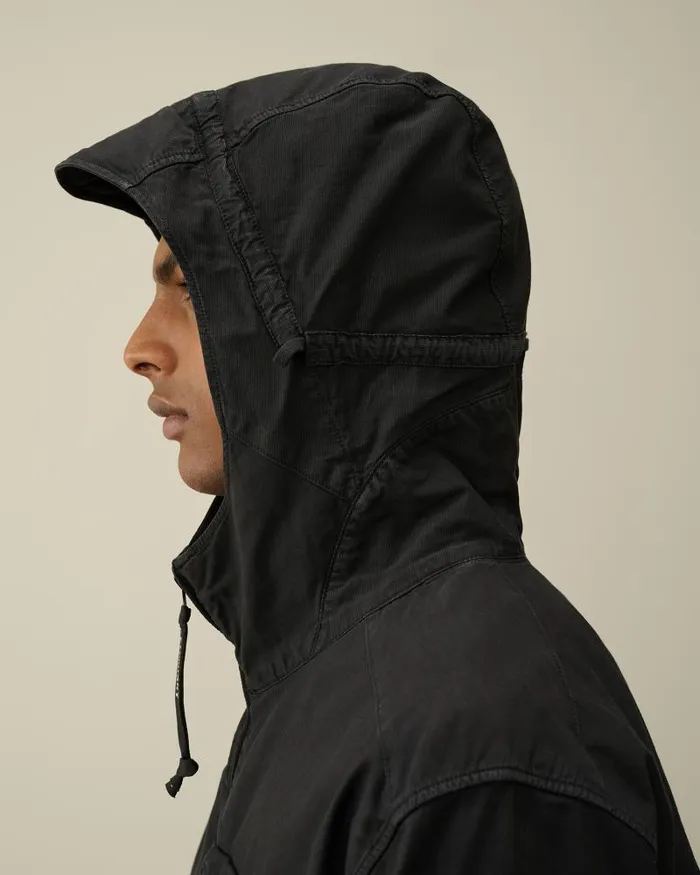 Man Ottoman Hooded Shirt Black CP Company Shirt