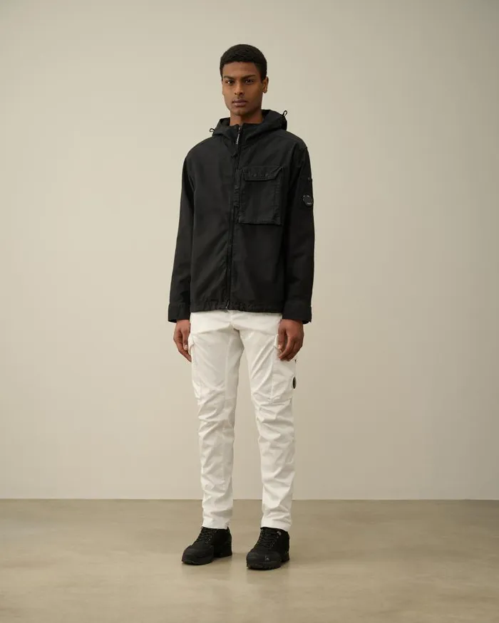 Man Ottoman Hooded Shirt Black CP Company Shirt