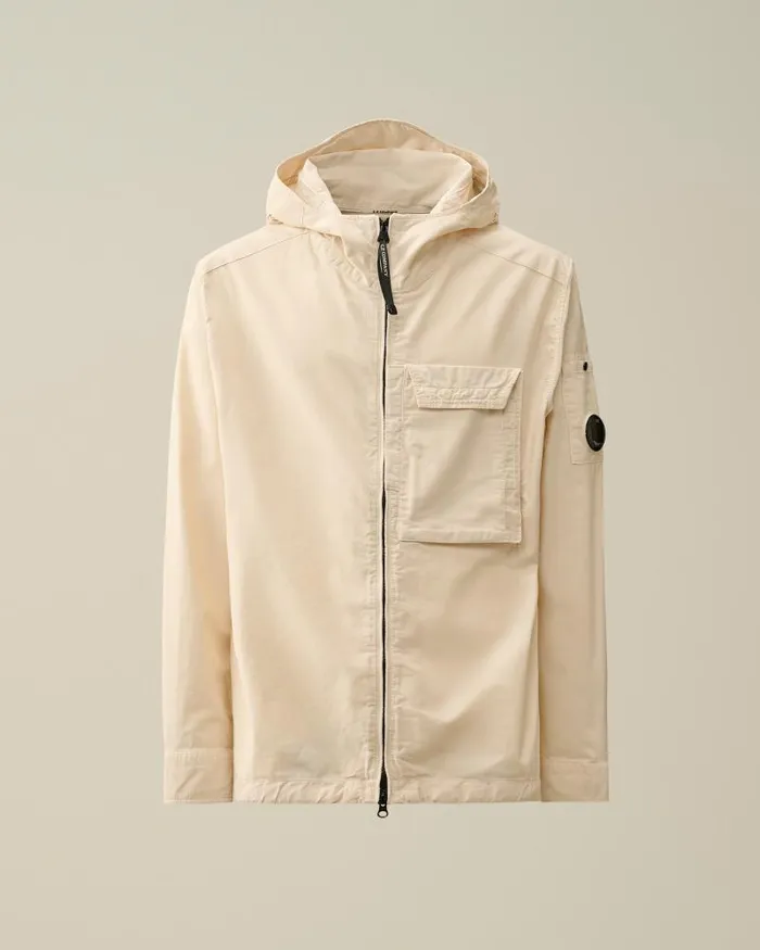 Man Ottoman Hooded Shirt Pistachio Shell 8211 Beige CP Company Shirt