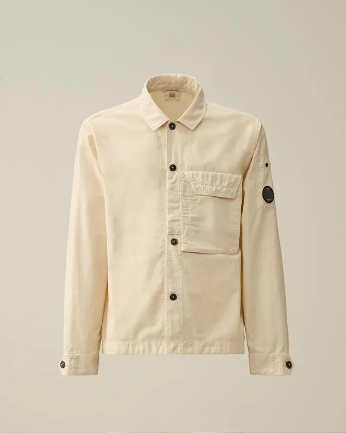 Man Ottoman Shirt Pistachio Shell 8211 Beige CP Company Shirt