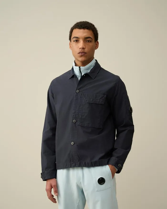 Man Ottoman Shirt Total Eclipse 8211 Blue CP Company Shirt