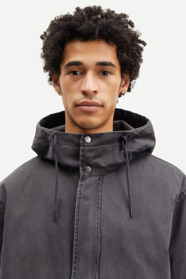 Man Paw Parka Coat 14935 Black Samse Samse Jackets and Coats