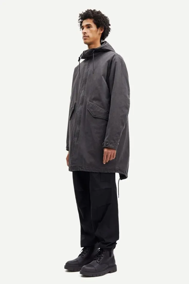 Man Paw Parka Coat 14935 Black Samse Samse Jackets and Coats