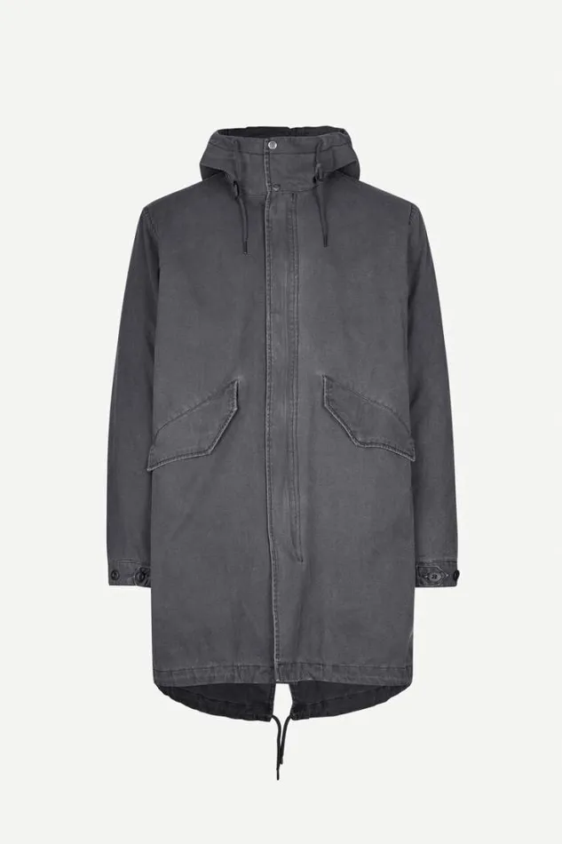 Man Paw Parka Coat 14935 Black Samse Samse Jackets and Coats