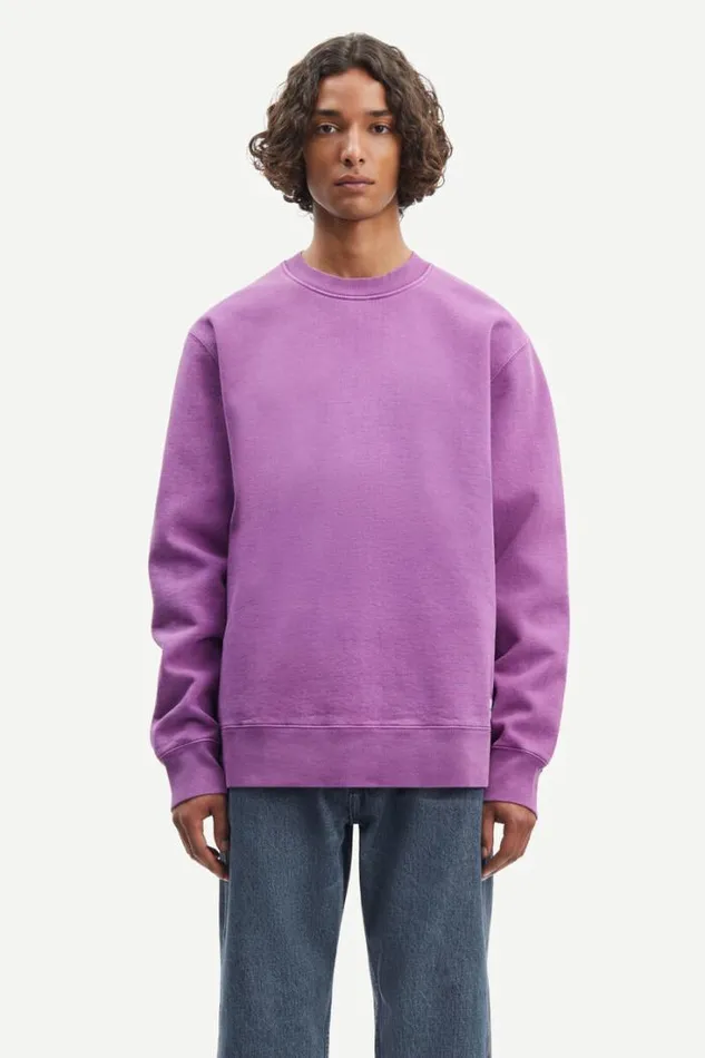 Man Pigment Crew Neck 14485 Sunset Purple Samse Samse Sweatshirts and Hoodies