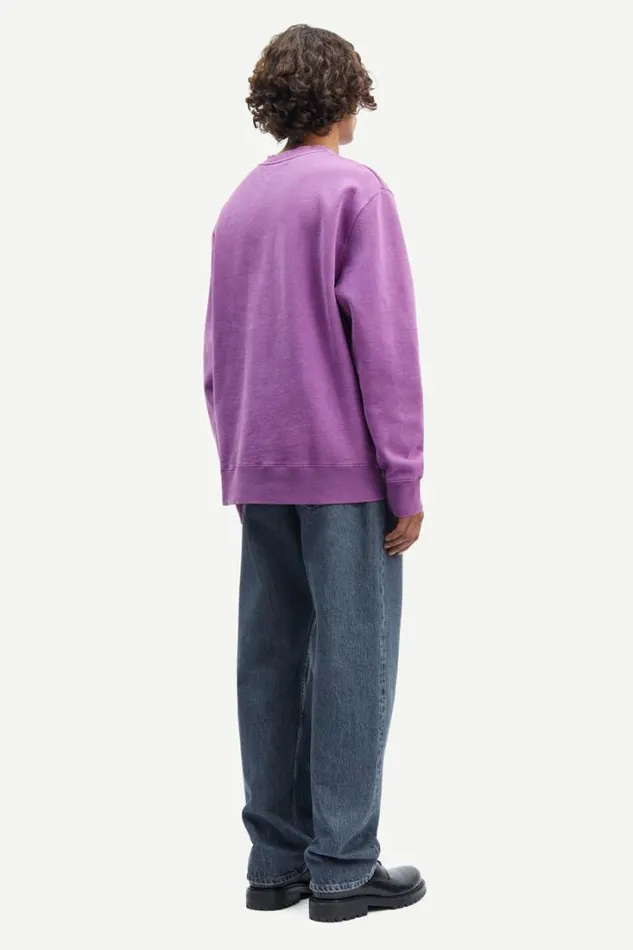 Man Pigment Crew Neck 14485 Sunset Purple Samse Samse Sweatshirts and Hoodies